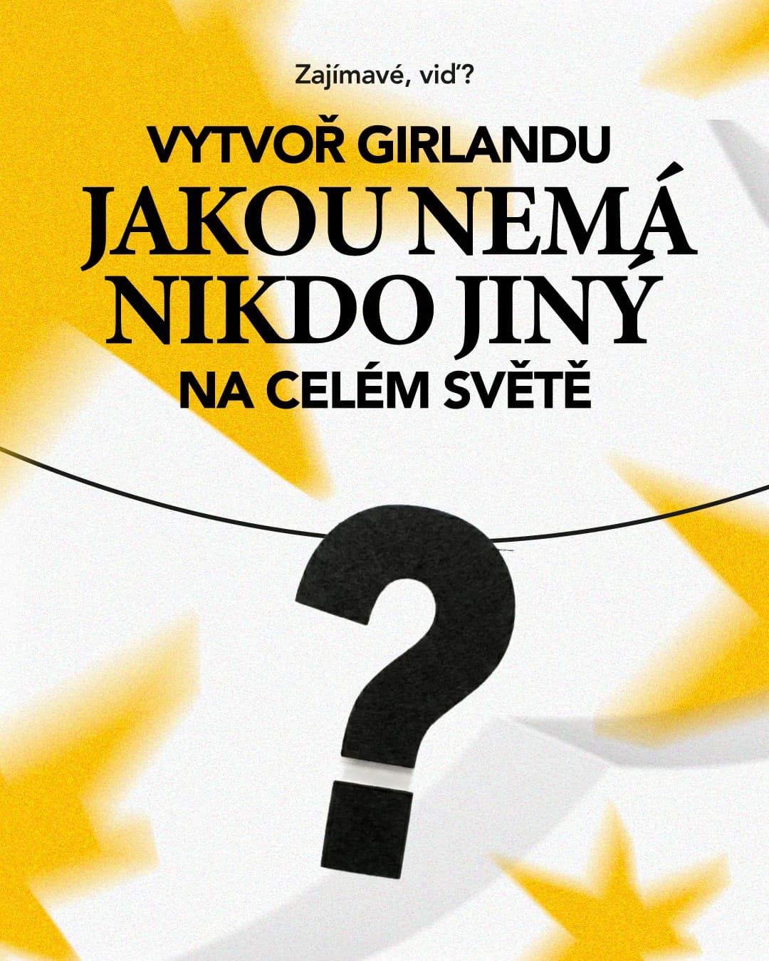 Vytvoř girlandu, jakou nemá nikdo jiný na celém světě. Girlanda na míru: napiš text, přidej figurky a hned vidíš, jaká bude.